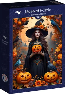 Imagen del producto de Rompecabezas Bluebird Halloween, con temática de bruja, 500 piezas