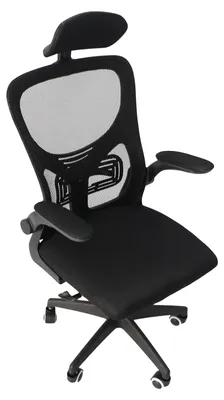Obrázok produktu pre Kancelárska stolička, bedrová opierka, otočné podrúčky, čierna