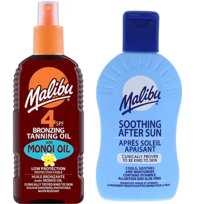 Image de Malibu SPF4 Huile Bronzante au Monoï + Baume Après Soleil 200 ml