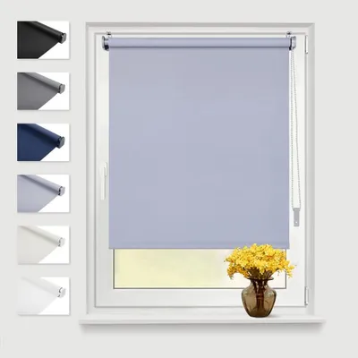Image de Store thermique occultant, gris clair, sans perçage, 50x130 cm