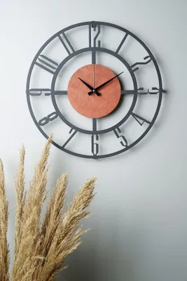 Zdjęcie produktu dla Wallity, Myk9911, zegar ścienny, czarny, 100% METAL, 50 x 50 cm