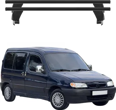 Image de Barres de toit Transversales pour Citroen Berlingo MK1 1996-2010 Alu Noir 2x