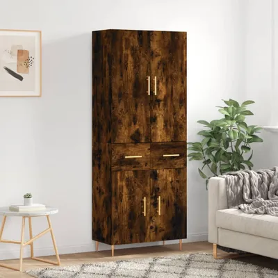 Produktbild von vidaXL Highboard Räuchereiche 69,5x34x180 cm Holzwerkstoff