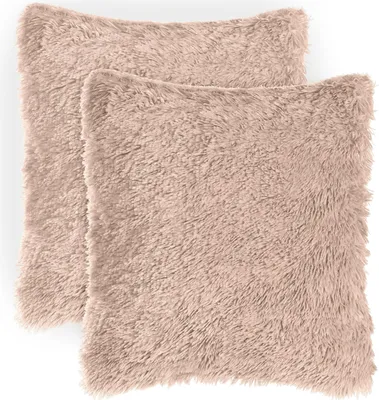 Immagine prodotto di Set di 2 accoglienti fodere per cuscini Blumtal - cuscini decorativi in Pelliccia sintetica con chiusura a zip