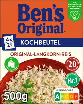 Produktbild von BEN'S ORIGINAL™ Original-Langkorn-Reis 20-Minuten im Kochbeutel 500g