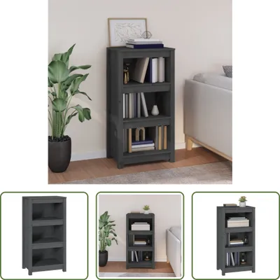 Image de The Living Store Bibliothèque Gris 50x35x97 cm Pin massif