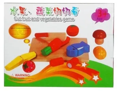 Image de Set de fruits et légumes en bois à découper