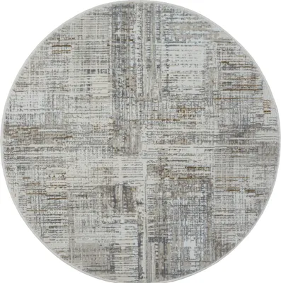 Produktbild von MY-RUG Teppich,Calla, 120x120, Kurzflor-Teppich, grau, weich, gemütlich, mit schönem Muster, flachgewebt, rund