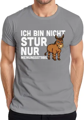 Obrázek produktu pro Not stubborn just opinionated funny donkey saying humour gift pánské tričko, šedé, XXL
