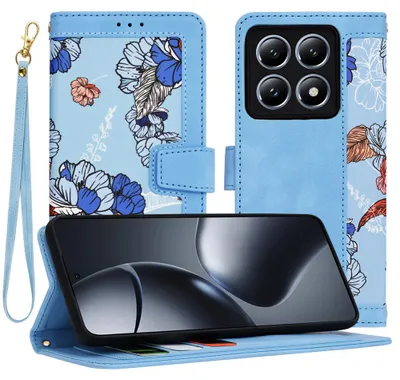 Produktbild von Techsuit FlipCraft Book Wallet Klapphülle mit Kabel für Xiaomi 14T Pro - Vibrant Blue
