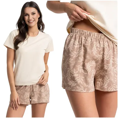 Produktbild von Moraj Damen Pyjama Schlafanzug – Beige, Größe M, bequem