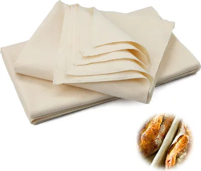 Produktbild von Bäckerleinen Leinentuch Brot Backen 75 X 45cm 3 Stück Natur Bäckerleinen Teige Teigtuch Gärfolie für Brotbackzubehör Strudeltuch zur Teigzubereitung Backen Geschenke für Familien Bäcker,Einsteiger