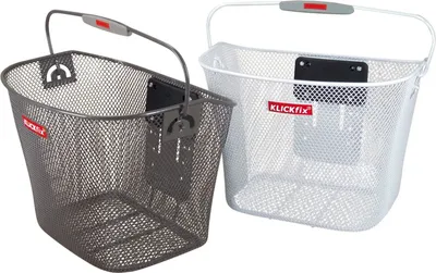 Immagine prodotto di Cestino anteriore per bicicletta Klickfix 26x35x25cm, bianco, a maglie strette, senza adattatore