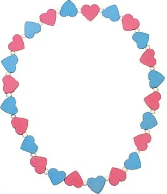 Produktbild von Detoa Babykette mit rosa und blauen Herzen