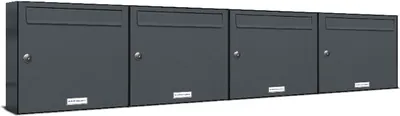 Produktbild von 4er Briefkasten Anthrazit Anlage 4 Fach Wandbriefkasten Postkasten
