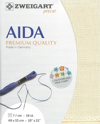 Obrázok produktu pre AIDA Zweigart predrezané 18 ct. Fine Aida 3793 farba 770 platinovo béžová, počítaná látka na krížikový steh 48x53cm
