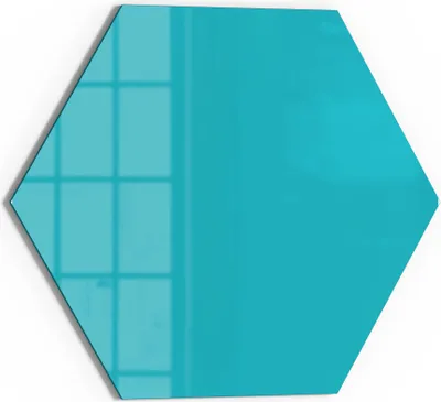 Produktbild von DEQORI Magnettafel Glas 40x35 cm 6-eckig 'Türkis' beschreibbar Whiteboard Pinnwand Küche