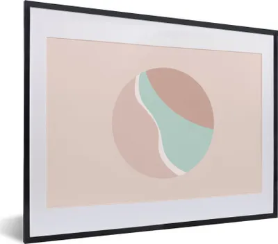 Produktbild von MuchoWow® Gerahmtes Poster Sommer - Strand - Pastell 40x30 cm - Poster mit Schwarzem Bilderrahmen Wandposter Rahmen Foto Bilder - Bilderrahmen - Poster im Rahmen