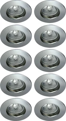 Produktbild von 10 x Einbaustrahler Einbauleuchte DITO DS02B Chrom rund max. 35W ohne Leuchtmittel