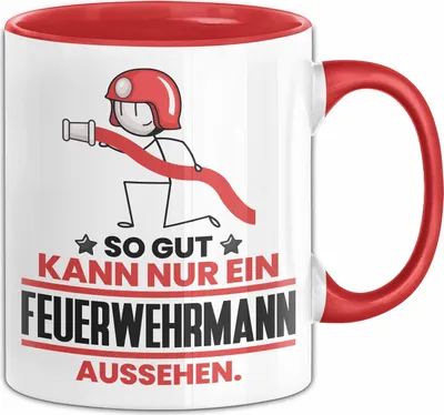 Produktbild von Feuerwehrmann Geschenk Tasse So Gut Kann Nur Ein Feuerwehrmann Aussehen Geschenkidee Kaffee-Becher (Rot)