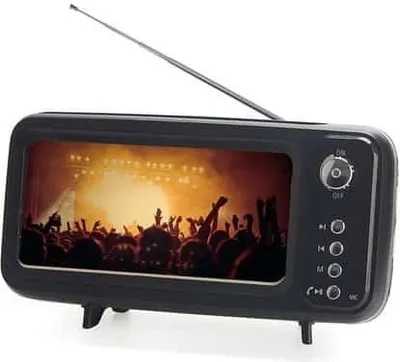 Zdjęcie produktu dla Uchwyt na smartfon Balvi i głośnik Bluetooth Retro TV