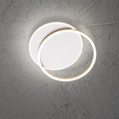 Immagine prodotto di Plafoniera LED Serie 8195 in Metallo e Alluminio Colore Oro Opaco 60W, 4800lm, Dimmerabile, Design Moderno ed Elegante per Interni - Perenz
