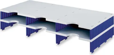 Obrázek produktu pro styro Erweiterungsmodule Trio, 6 Fächer 268130238, grau/blau, B723xH140xT331mm