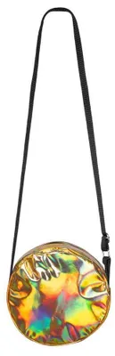 Productafbeelding van Disco schoudertas, jaren '70 stijl, holografisch, goudkleurig, 64 x 6 x 22 cm