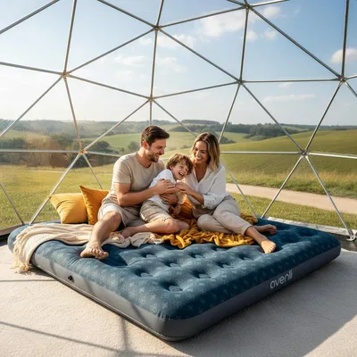 Produktbild von Luftmatratze für 2 Personen 203x183x22cm – aufblasbares Gästebett für Camping und Zuhause