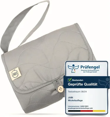 Produktbild von Wickelunterlage grau, Baumwolle und Polyester, faltbar, für unterwegs