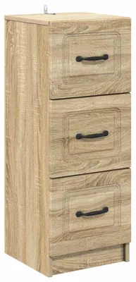 Produktbild von vidaXL Schubladenschrank Sonoma-Eiche 33 x 34,5 x 87 cm Holzwerkstoff