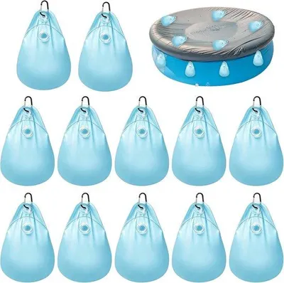 Zdjęcie produktu dla Worki z wodą do basenu, 35 x 24 cm - zestaw 12 sztuk - Wykonane z wytrzymałego PVC - Do zabezpieczania basenu na zimę