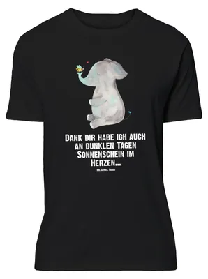 Produktbild von Mr. & Mrs. Panda Größe M T-Shirt Elefant Biene - Schwarz - Geschenk, Tshirt, Liebesspruch, mit Spruch, Shirt, Herren, Liebe, Heiratsantrag, Hochzeitsgeschenk