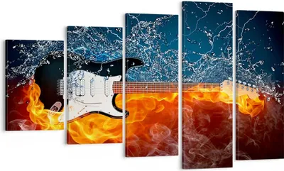 Produktbild von Bild auf Leinwand - Leinwandbild - Gitarre Instrument Musik - 100x60cm - Wand Bild - Wanddeko - Leinwanddruck - Bilder - Kunstdruck - Wanddekoration - Leinwand bilder - Wandkunst - EG100x60-0215
