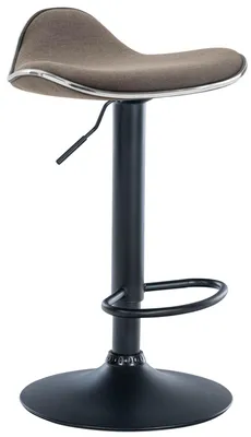 Produktbild von CLP Barhocker Shanghai Stoff drehbar und höhenverstellbar taupe Gestell Farbe schwarz