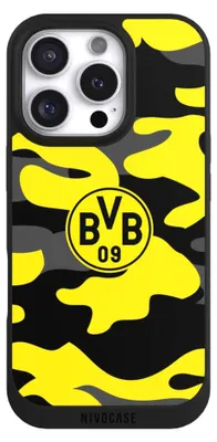 Produktbild von NIVOCASE Handyhülle für Apple iPhone 16 Pro  Hülle NIVOpure Case Schwarz BVB Borussia Dortmund Fanartikel
