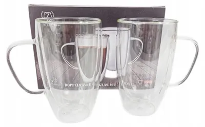 Produktbild von Zellerfeld Doppelwandige Kaffeebecher Set 2x 450ml Glas