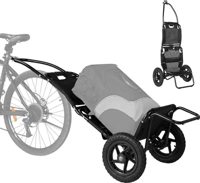 Produktbild von Fahrradanhänger, Handwagen, Fahrradlastanhänger, Alu-Stahlrahmen, leicht faltbar mit 30 cm Luftbereifung, Ladegewicht 20 kg