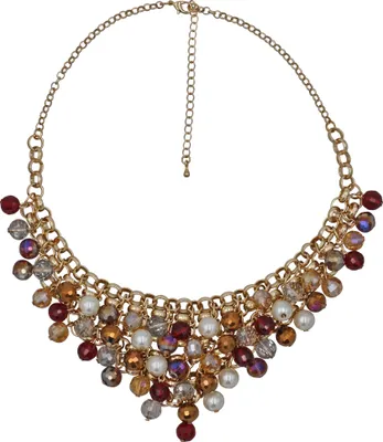 Produktbild von Steuer Modeschmuck Collierkette Metall 54,5 mehrfarbig Glasstein 445050013