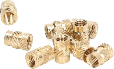 Image de 100PCS Insert en laiton résistant à l'usure et à la corrosion sans bavure Insert fileté moleté pour imprimante 3D M3x4x4.2