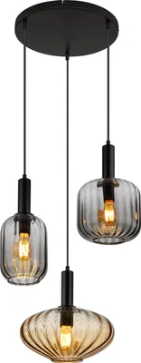 Produktbild von Globo Lighting Hängeleuchte Metall schwarz matt, 3x E27