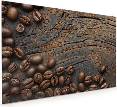 Produktbild von Küchenrückwand Spritzschutz Glas mit Motiv Kaffeebohnenholz 40 x 40 cm