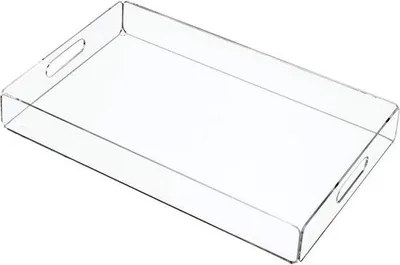 Produktbild von Famanu Acryl Dienblatt mit Griffen - Rechteckig, Transparent