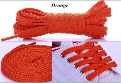Zdjęcie produktu dla Sznurówki | płaskie | 100 cm | pomarańczowe