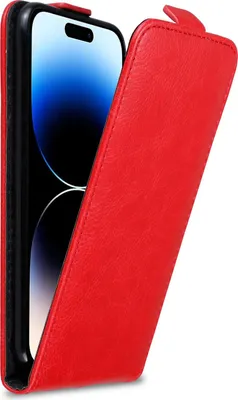 Produktbild von Cadorabo Hülle für Apple iPhone 14 PRO MAX Schutz Hülle in Rot Flip Etui Handyhülle Case Cover