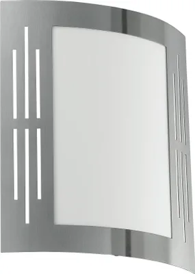 Produktbild von EGLO Außen-Wandlampe City, 1 flammige Außenleuchte, Wandleuchte aus Edelstahl, Kunststoff, Farbe: Silber, weiß, Fassung: E27, IP44