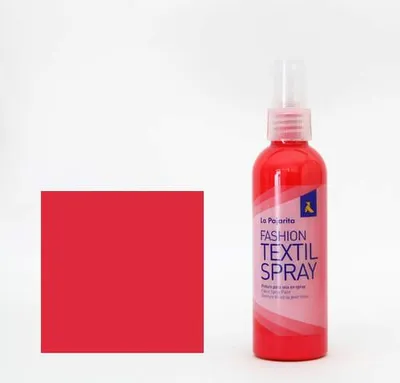 Image de La Pajarita spray textile 100ml rouge cerise pour bricolage