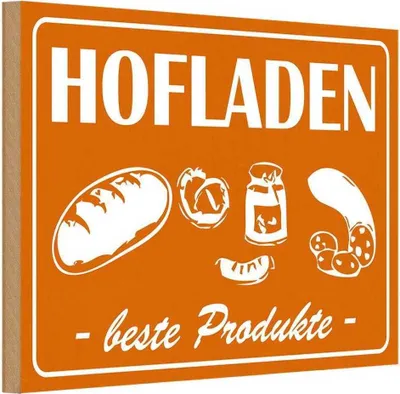 Produktbild von vianmo Holzschild 12x18 cm Hofladen Beste Produkte Dekoration
