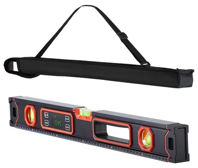 Produktbild von SucceBuy Digitale Wasserwaage mit LCD-Display, 60 cm Richtwaage mit 3 Libellen für 90°/45°/0°, Magnetische Maurerwaage mit IP54 Schutz & 2 Batterien, 360° Messwerkzeug für Bauprojekte und Renovierungen