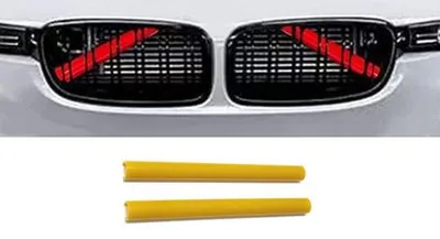 2x Kühlergrill Streben GELB für BMW F07 F10 F11 F18 F06 F48 F49 F39 F45 F46 – Produktansicht